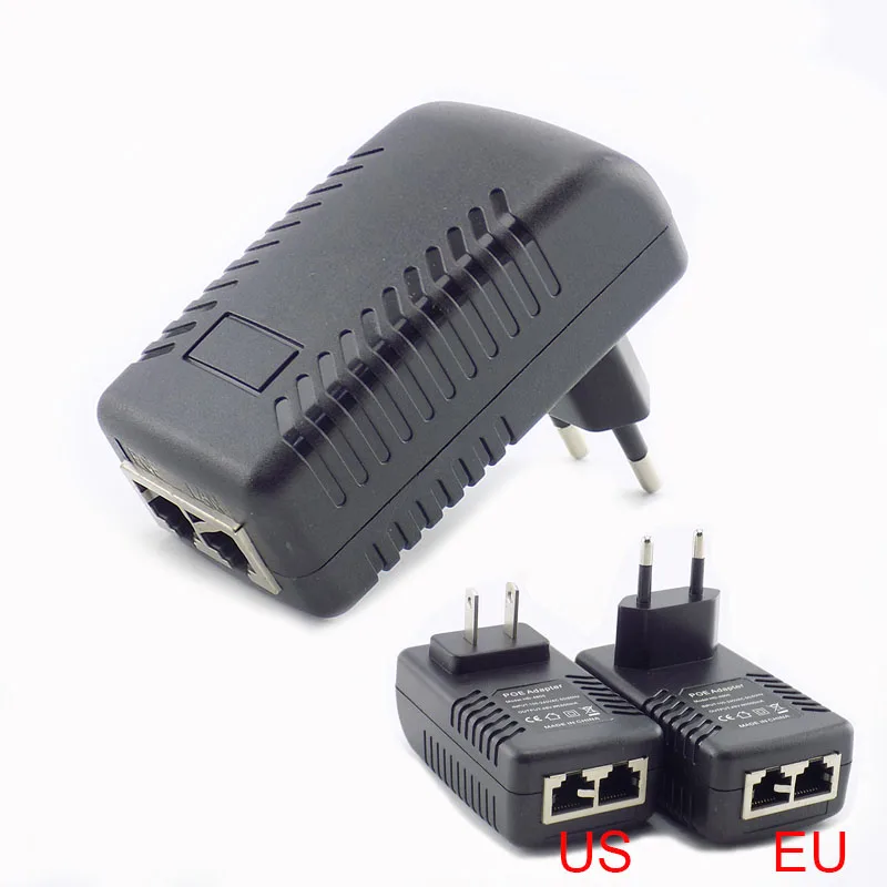 POE инжектор DC 48V 0.5A 24W 12V 1A Poe источник питания адаптер Форсунка переключатель для IP