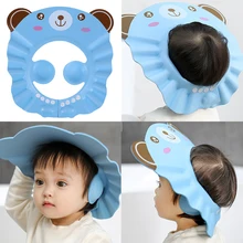 Bonnet de bain ajustable pour enfants, protection des oreilles, pour le lavage des cheveux, shampoing