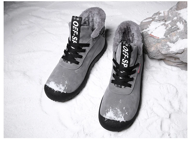 VRYHEID/Большие размеры 39-48, новые зимние мужские ботинки водонепроницаемые удобные зимние ботинки теплые ботильоны на меху мужская легкая обувь