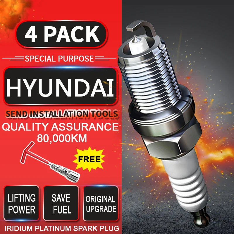 

4pcs Spark Plug Glow Plugs Iraurita Platinum for HYUNDAI SONATA (NF)(2005-2005)2.4L Dual Iridium
