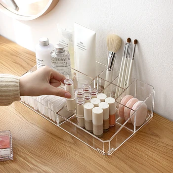 

Makeup Organizer Office Organizer Box Cosmetic Plastic Storage Box Desk Bathroom Cosmetic Storage Case