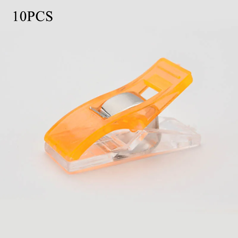 orange 10 шт./партия многоцветная лента пластиковые зажимы Сделай Сам работа чехол поставки окантовка шитье инструменты ткань Швейные аксессуары ткань Клевер - Цвет: orange