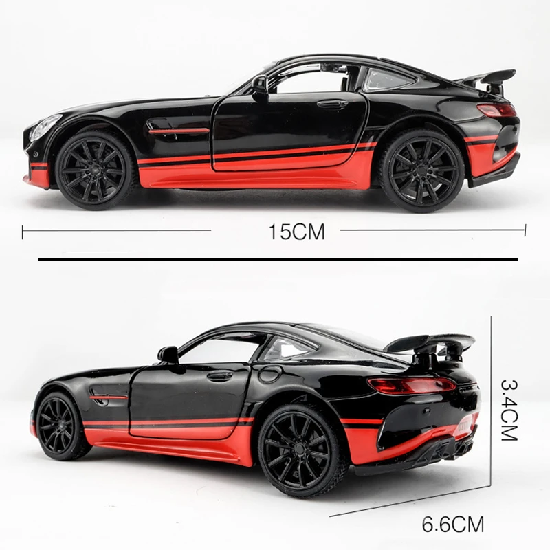 Модель спортивного автомобиля из 1/32 сплава Mercedes-Benz AMG GTR, вытяжной звук и светильник, литье под давлением, игрушечный автомобиль, подарок ребенку на день рождения