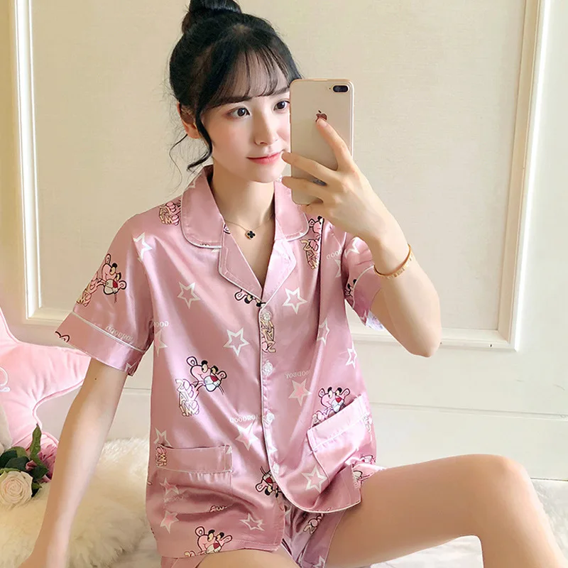

W2812 # [According to Feminine] 2019 New Products Imitated Silk Fabric Set M -Xl #