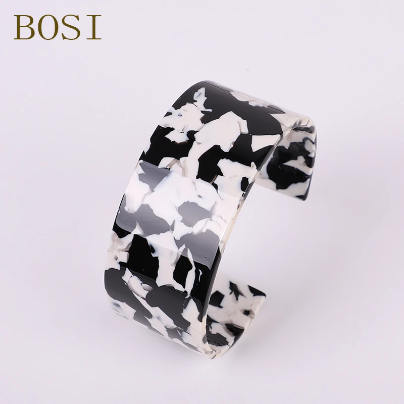 Bohemian Leopard Acitic Acid Acrylic Resin Bracelets Colorful Bangle For Women Resin Cuff Bracelet femme Simple Elegant Jewelry bangle bracelet