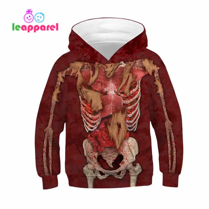 TN00153 Autumn Winter Long Sleeve Girls Boys Hoodies Funny 3D Dlicious Beef Hamburger Print Pullover Halloween Sweatshirt Kids Hoodies - Цвет: TN00153