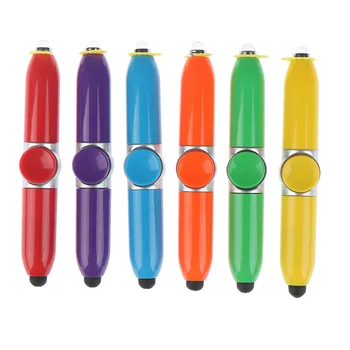

Creative Multifunction Ballpoint Pen Touch/ Rotate/Led Light 3 In 1 Funny Toys Ball Pens Business Office Decompression Student