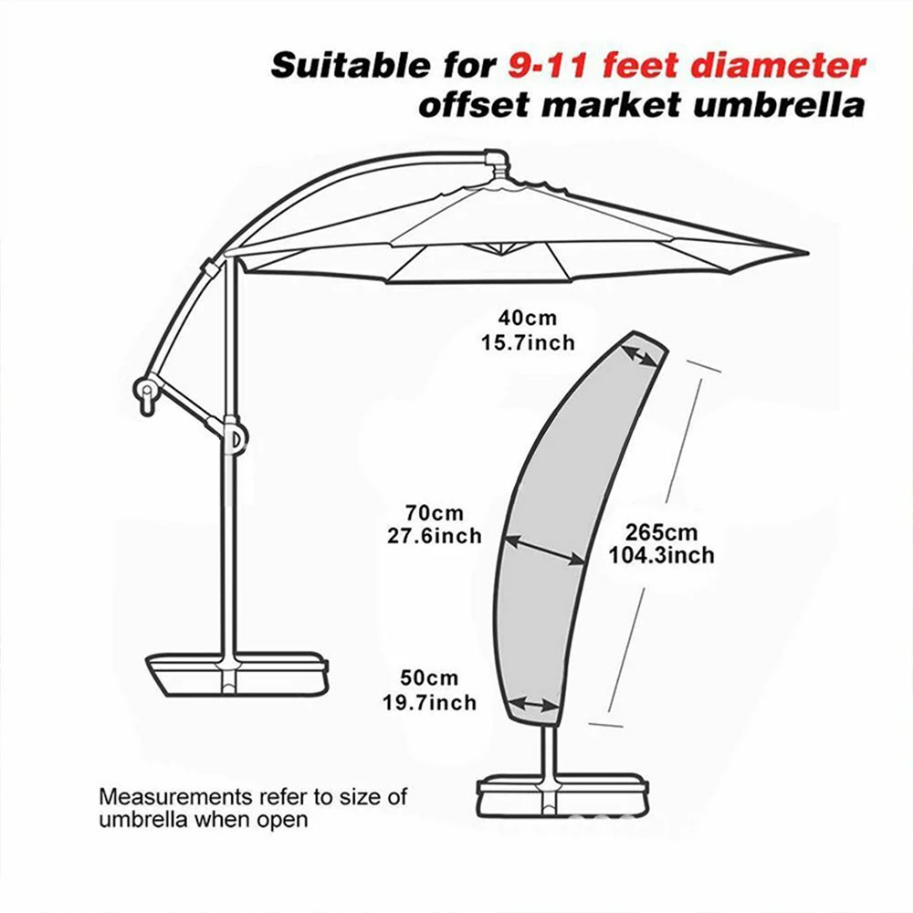 Водонепроницаемый 210D ткань Оксфорд открытый солнцезащитный чехол зонтика сад атмосферостойкий патио складной зонтик дождевик аксессуары