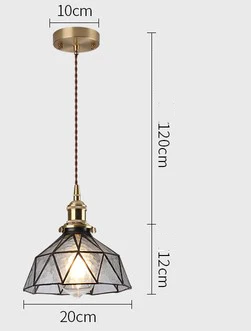 Nordic Винтаж led латунь фонаря ламповый патрон стеклянные абажуры для кухни для студентов, которые хотят для спальни прикроватный для прохода Подвесная лампа для ресторана - Цвет корпуса: Прозрачный