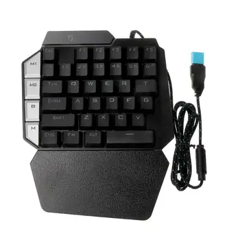 

K109 35 Keys LED Backlight USB Wired Single Hand Mechanical Gaming Keyboard For PUBG LOL 7 Rainbow Racing Lantern Light effect