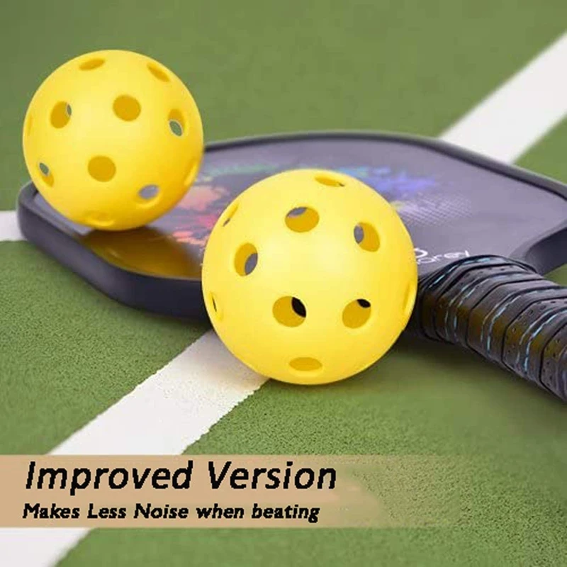 Indoor Pickleball Balls USAPA Paddle Ball 26 Holes Pickleball Sport Training Practice Plastic Airflow Hollow Balls