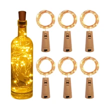 Feleph светильники в форме винных бутылок светодиодный 8 режимов затемнения сказочные огни на батарейках Серебряный медный провод гирлянды для вечерние DIY Deco