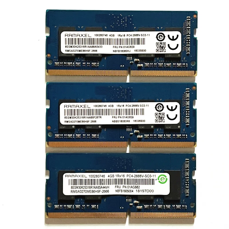 RAMAXEL DDR4 4GB 2666MHz Laptop Memory 4GB 1Rx16 PC4-2666V-SC0-11
