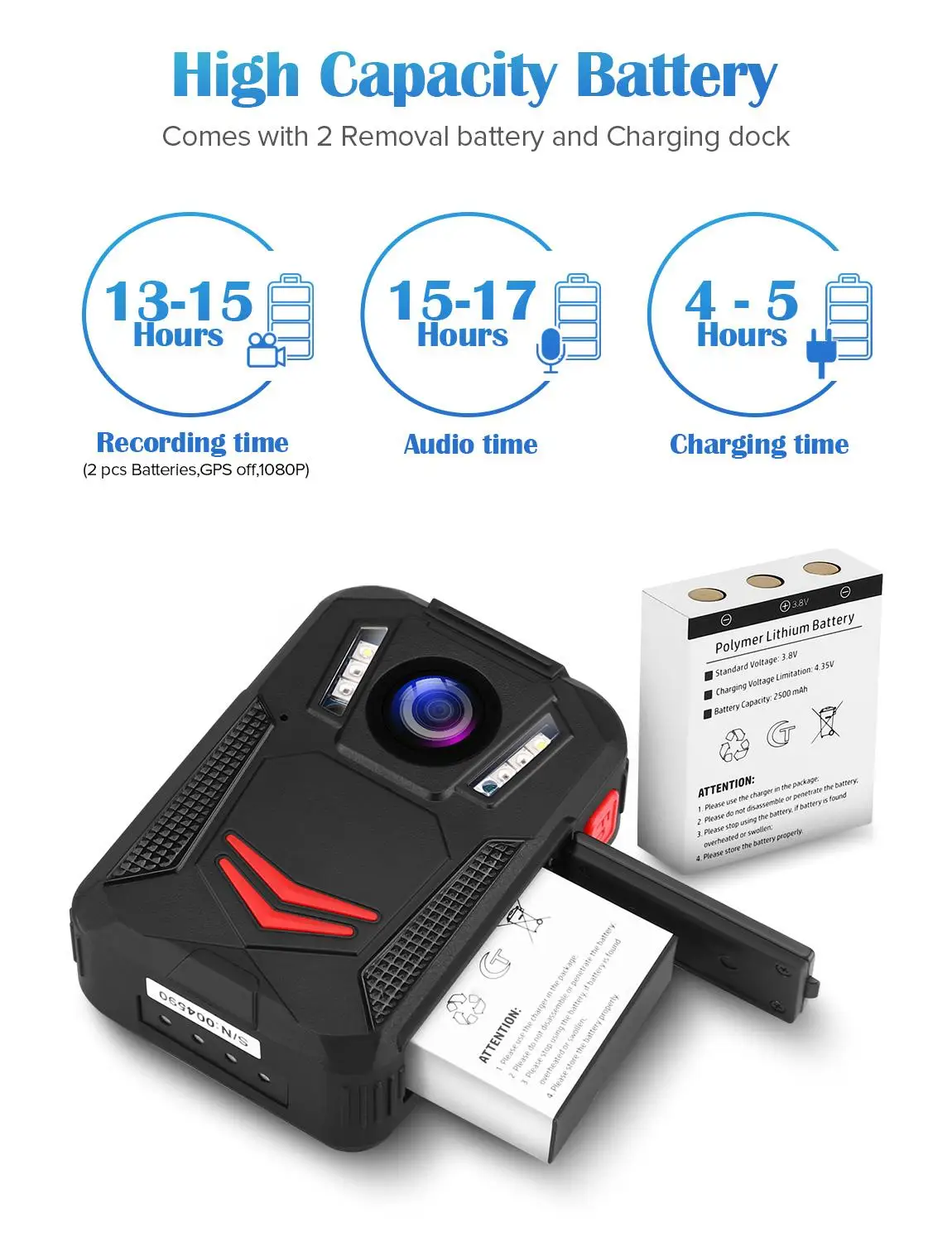 BOBLOV G2A 2K 1440P камера с корпусом, 2 батареи, камера ночного видения, gps, полицейская камера, повторная запись, мини-видеокамеры