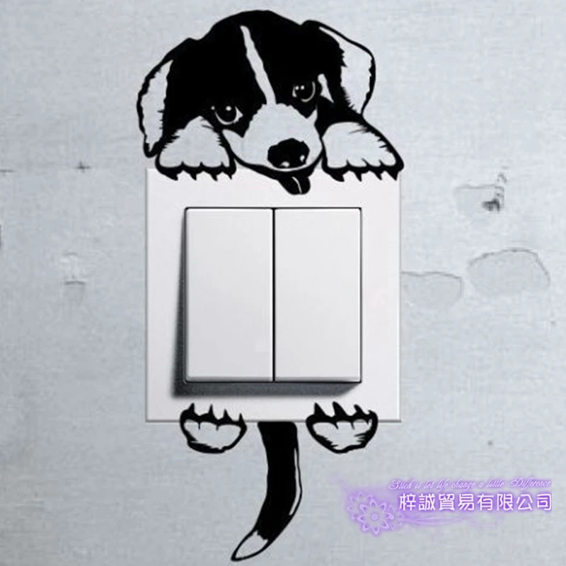 

Puppy Switch Sticker Pet Shop Decal Vinyl Wall Art Decals Parede Decor Mural Pet Clinic Car Decal