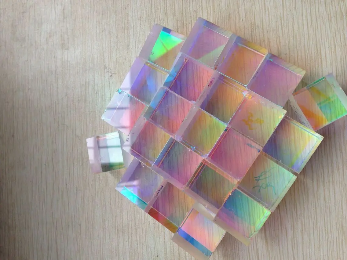 6pcs X-cube Prism Defective Cross Dichroic Combiner Splitter Optical Glass Decor 