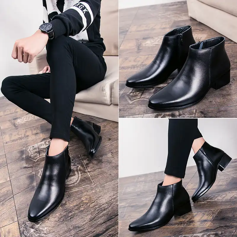 black cuban heel boots