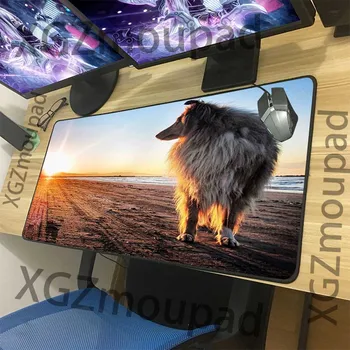 

XGZ Large Gaming Mouse Pad Black Lock Edge Animal Dog Pattern Custom Computer Table Mat Rubber Non-slip for Lol Dota Gamer Xxl