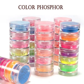 

NEW 6PCS Colors Manicure Luminous Powder Set DIY Fluorescent Powder Party Halloween Decoration Nail Art