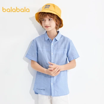 

Balabala short-sleeved Boys shirts summer clothes for older children children wear, new children thin coats in 2020