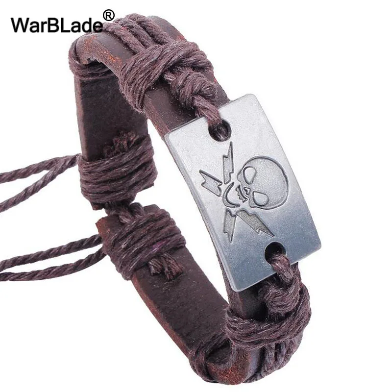 14 WarBLade Leather Metal Maple Jamaica Unisex Men's& Lady's Love Fashion For Women Bracelet Bangle Lucky Leaf Men 10pcs - Окраска металла: 14