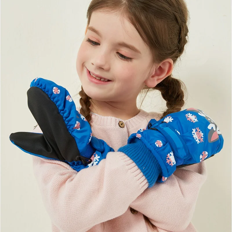 Нескользящие Детские лыжные перчатки с героями мультфильмов; водонепроницаемые зимние варежки для мальчиков и девочек; детские перчатки; Зимние теплые детские лыжные перчатки для езды на велосипеде