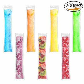 

200PCS Ice Popsicle Molds Bags Disposable Candy Tube Zip-Lock Pouch Freeze Pops