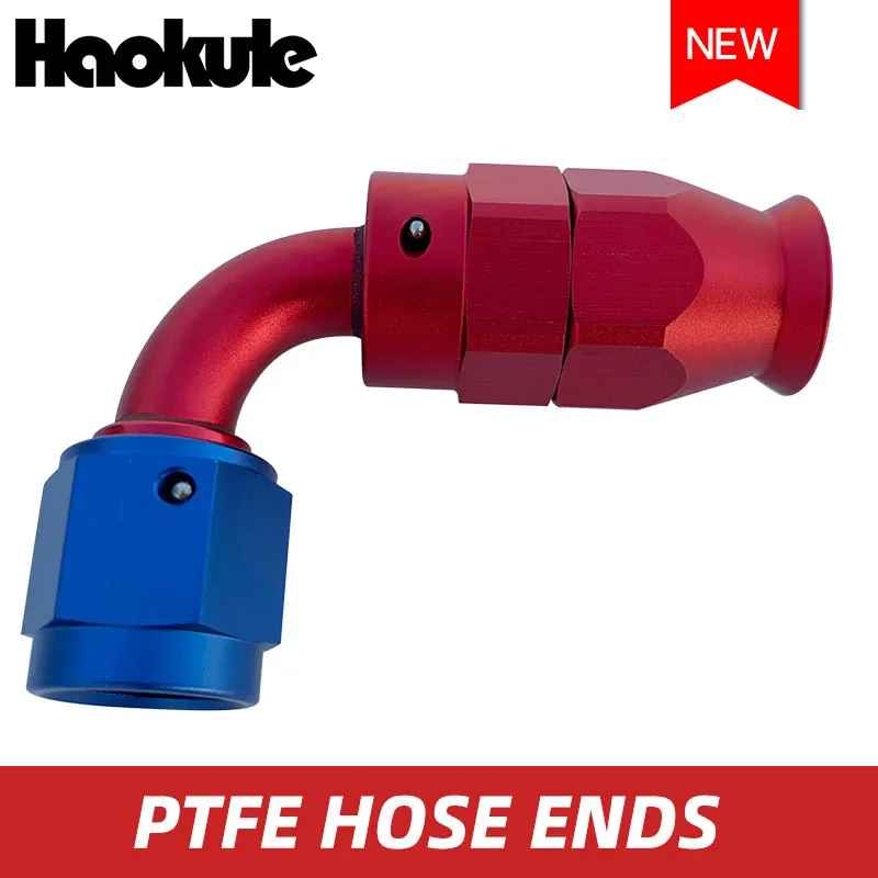 HAOKULE-90DEGREE AN3/AN4/AN6/AN8 PTFE поворотный угловой фитинг алюминиевые концы фитинги