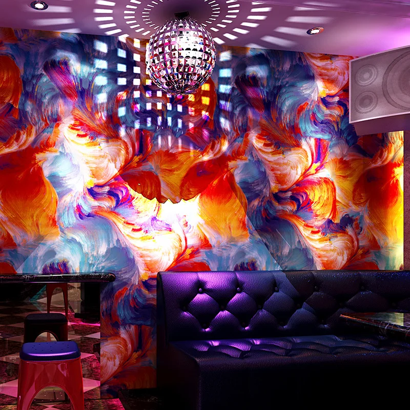 

Modern Abstract 3D Wall Papers KTV Room Gold Foil Flash Reflective Wallpaper Roll for Bar Shop Dancing Background Mural