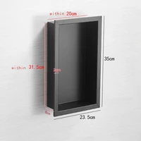 Black Storage Cabinet Bathroom Concealed Built-In Wall Cabinet Niche Stainless Steel Hotel In-Wall Wall Cabinet Toilet 2