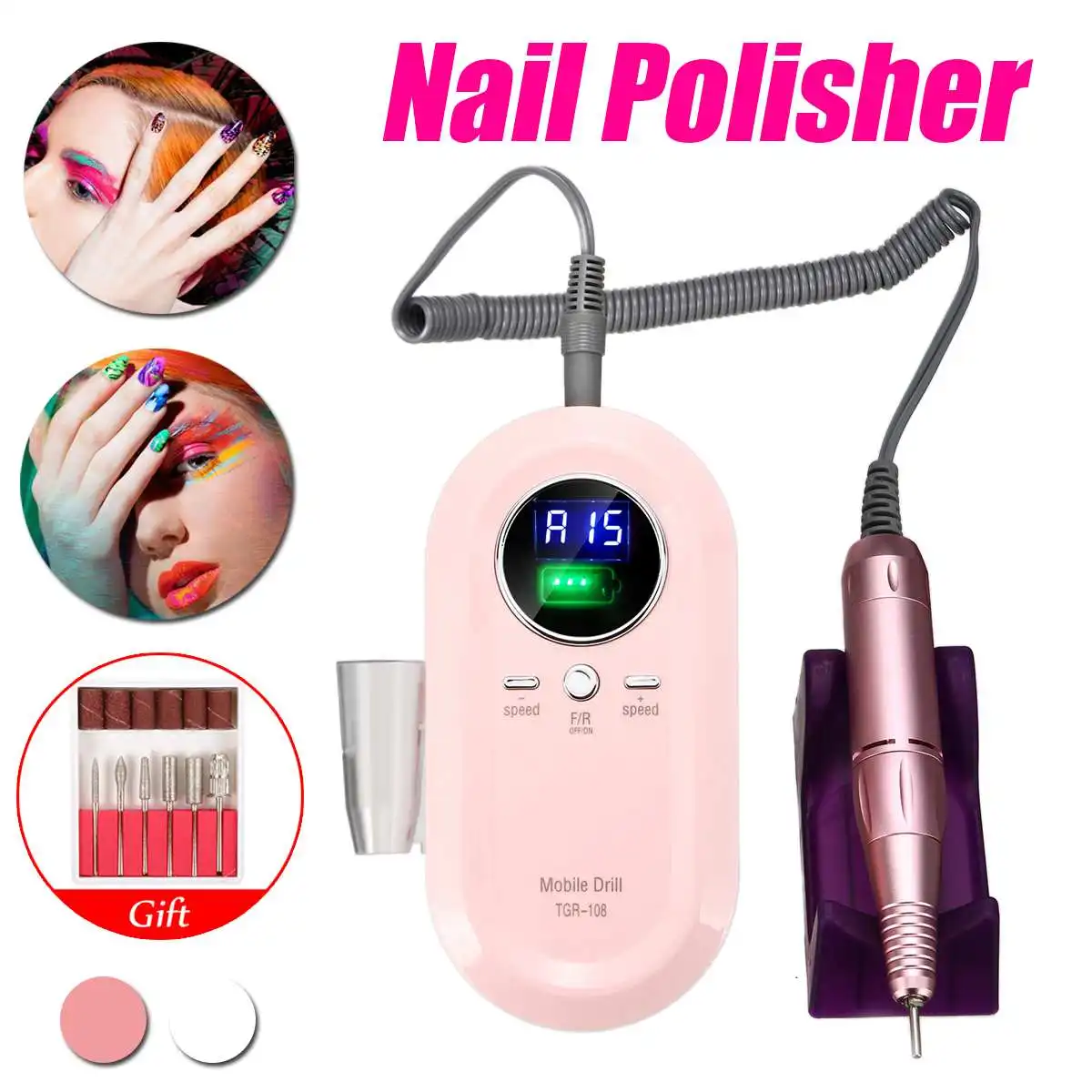 

30000RPM Electric Nail Drill Machine Cutter Manicure Pedicure Tools With Accessory Profession Grinding Nail Art Equipment Kit