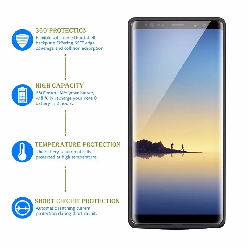 Горячий 6500mAh Чехол для батареи телефона Powerbank чехол для samsung Galaxy Note 8 батарея резервного копирования зарядное устройство чехол для Galaxy Note 8