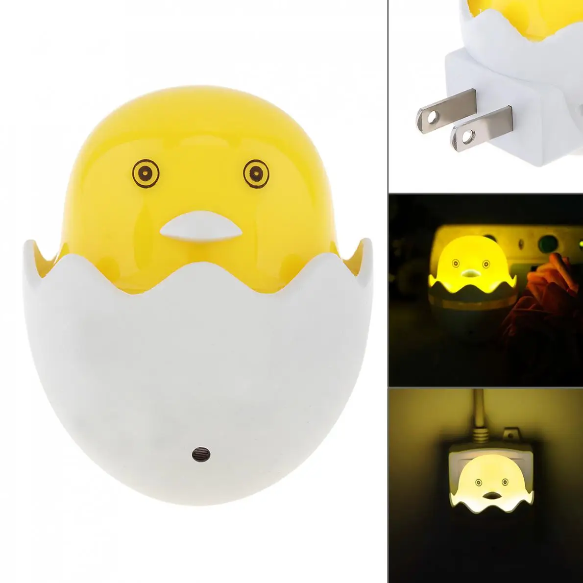

Cute Yellow Duck LED Night Light Wall Socket Light-control Sensor LED for Home Bedroom Children Kids Gift