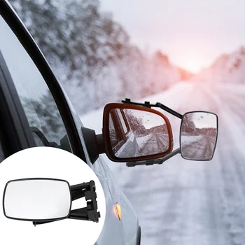 

1 Pair Wing Mirror Strong Durable Useful Reflector Rearview Mirror Extension Mirror for Towing Car