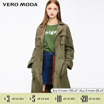 

Vero Moda Multiple Pockets Concealed Buttons Pure Color Trench Coat | 318409514