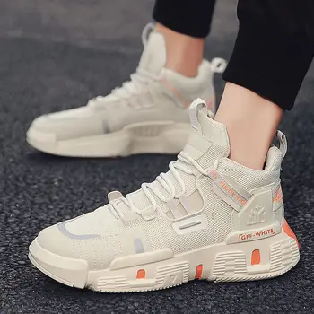 

New Men's Skateboarding Sneakers High-Top Breathable Mesh Male Shoes Casual Walking Shoes Youth Street Hip-Hop Sports shoes