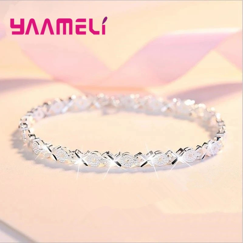 古典的なファッション婚約ジュエリー花嫁s925スターリングシルバー彫刻花ブレスレット卸売ドロップシッピング ブレスレット バングル Aliexpress