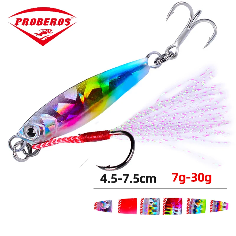 PRO BEROS Lead Fish Jig Fishing Lure 7G-10G-15G-20G-30G Metal Fishing Bait Artificial Hard Lead Baits With Hooks