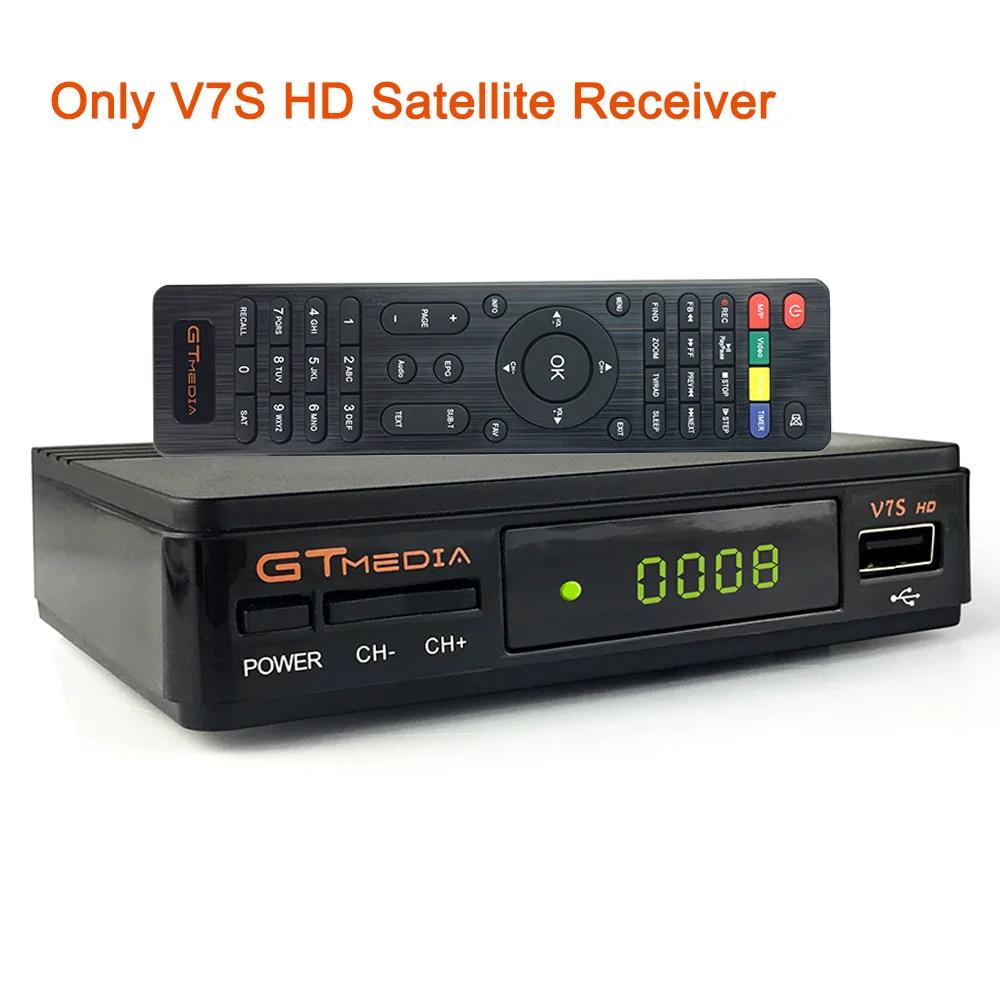 Белый Горячая DVB-S2 GTmedia V7S HD спутниковый ТВ приемник 1080P HD ДЕШИФРАТОР спутникового телевидения Freesat V7S Powervu ключи ТВ-рецептор из Испании - Цвет: Белый