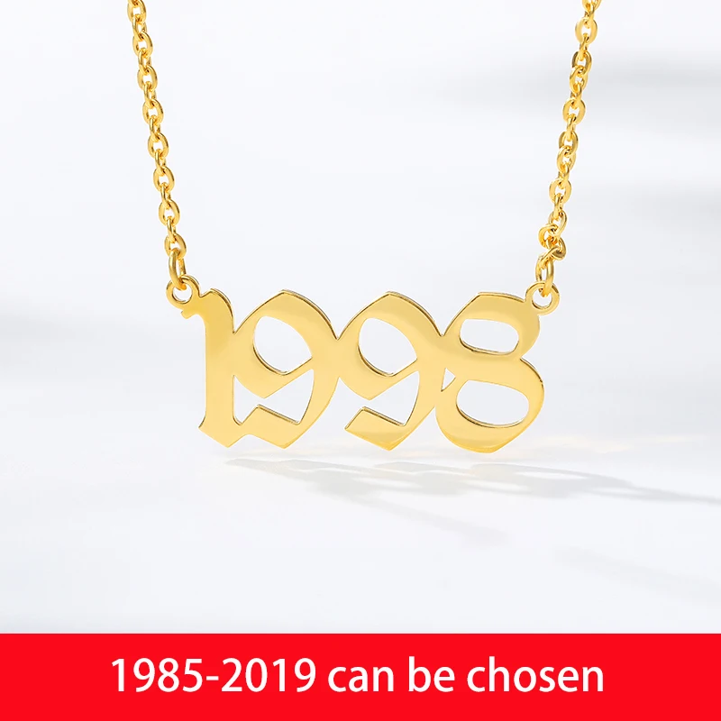 Персонализированные ожерелья с цифрами года для женщин на заказ 1994 года 1995 1996 1997 1998 1999 2000 подарок на день рождения от 1980 до
