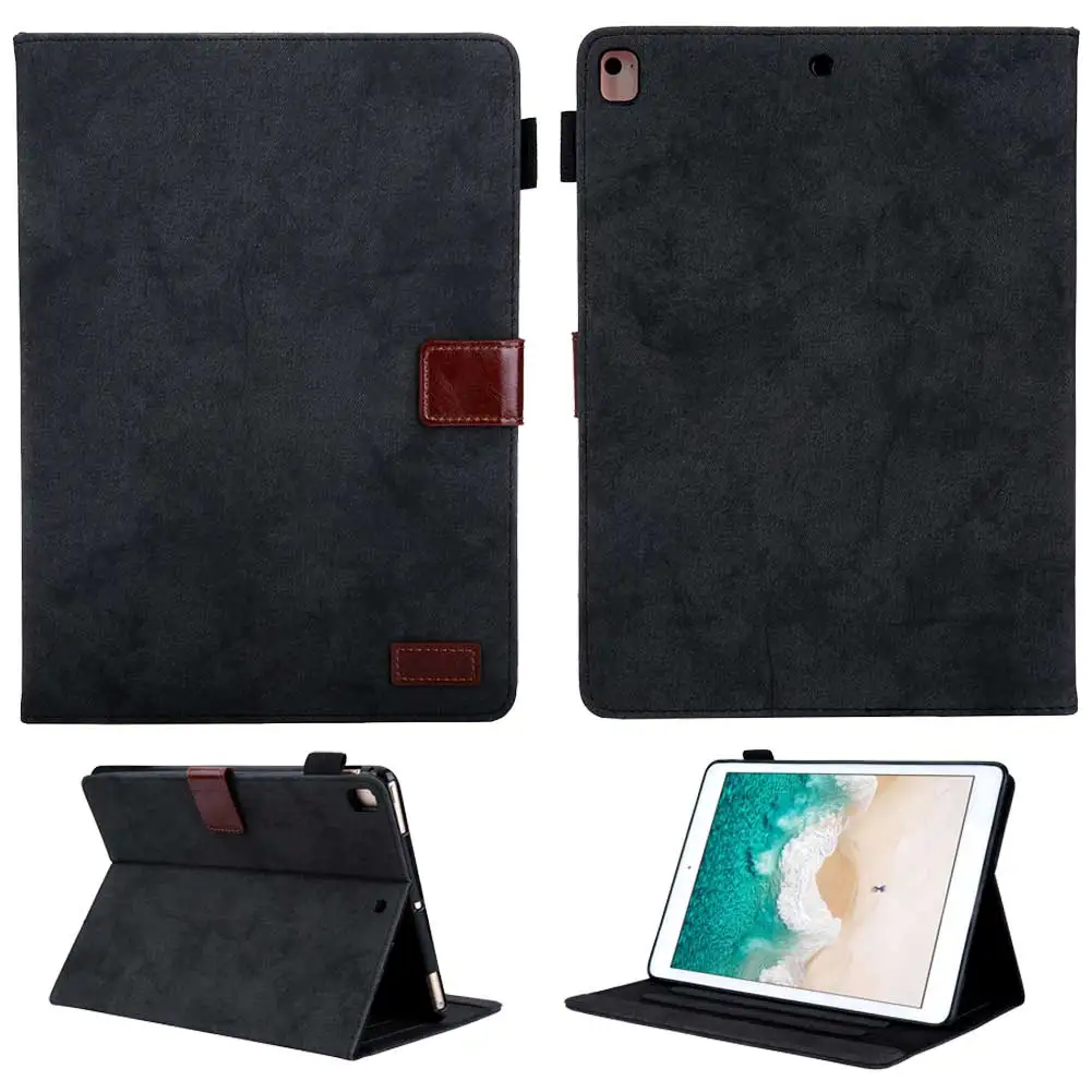 Чехол для iPad 10,2 iPad 7-го поколения, Матовый кожаный флип-чехол для планшета, умный чехол для iPad 10,2 дюймов, автоматический режим сна - Цвет: Black