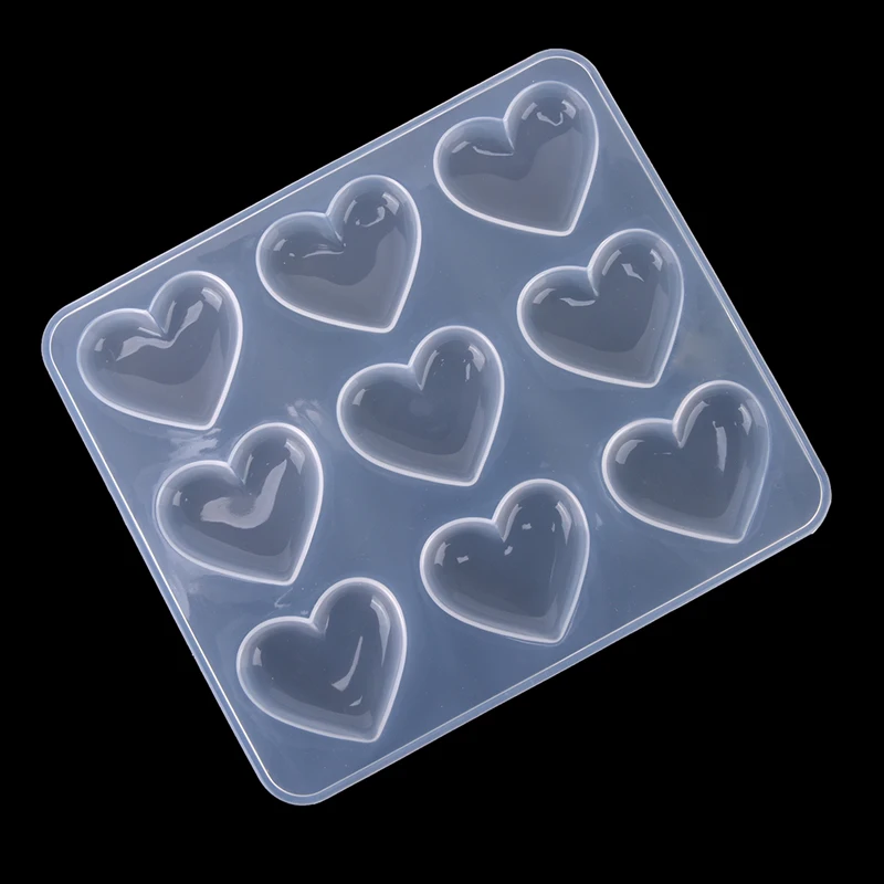 1PC 9-even Heart Shape Silicone Cake Mold For DIY Decorate Making Pendant UV Resin Jewelry Mold