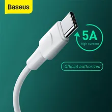 Baseus – câble 5A pour recharge rapide OPPO VOOC Oneplus 7T 7 Pro, cordon USBC de Type C pour transfert de données