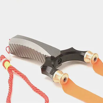 

New hunting slingshot handheld bow with flat rubber band powerful slingshot aluminum alloy body copper head outdoor shooting