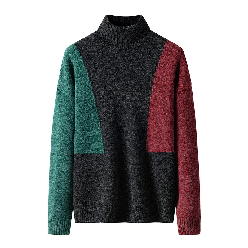 Black Sweater Однотонные мужские водолазки, мужские свитера зимняя одежда вязаный пуловер Джемпер для мужчин кашемировые свитера мужские высокого качества - Цвет: Black Sweater