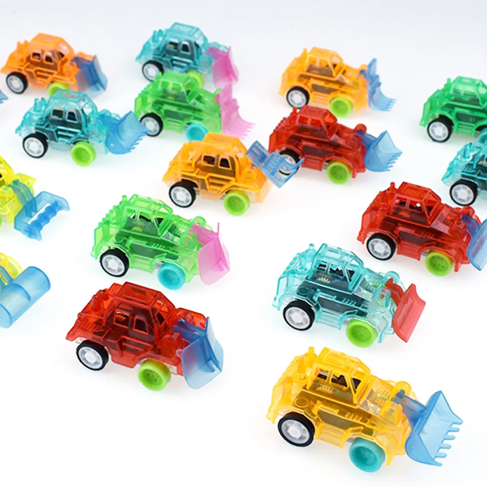 1Pc Mini Transparent Pull Colorful Back Engineer Car Vehicle Model Kids Toy 4