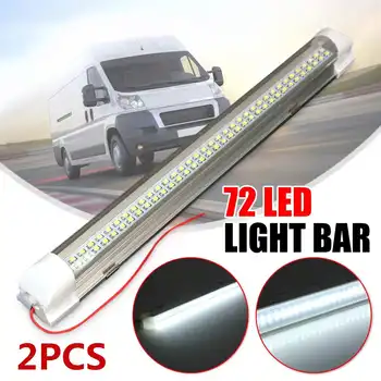 

2/4pcs 12V 75 LED Bar Car Interior White Strip Light Bar Car Interior Lamp with On/Off Switch for Camper Van Lorry Truck Boat