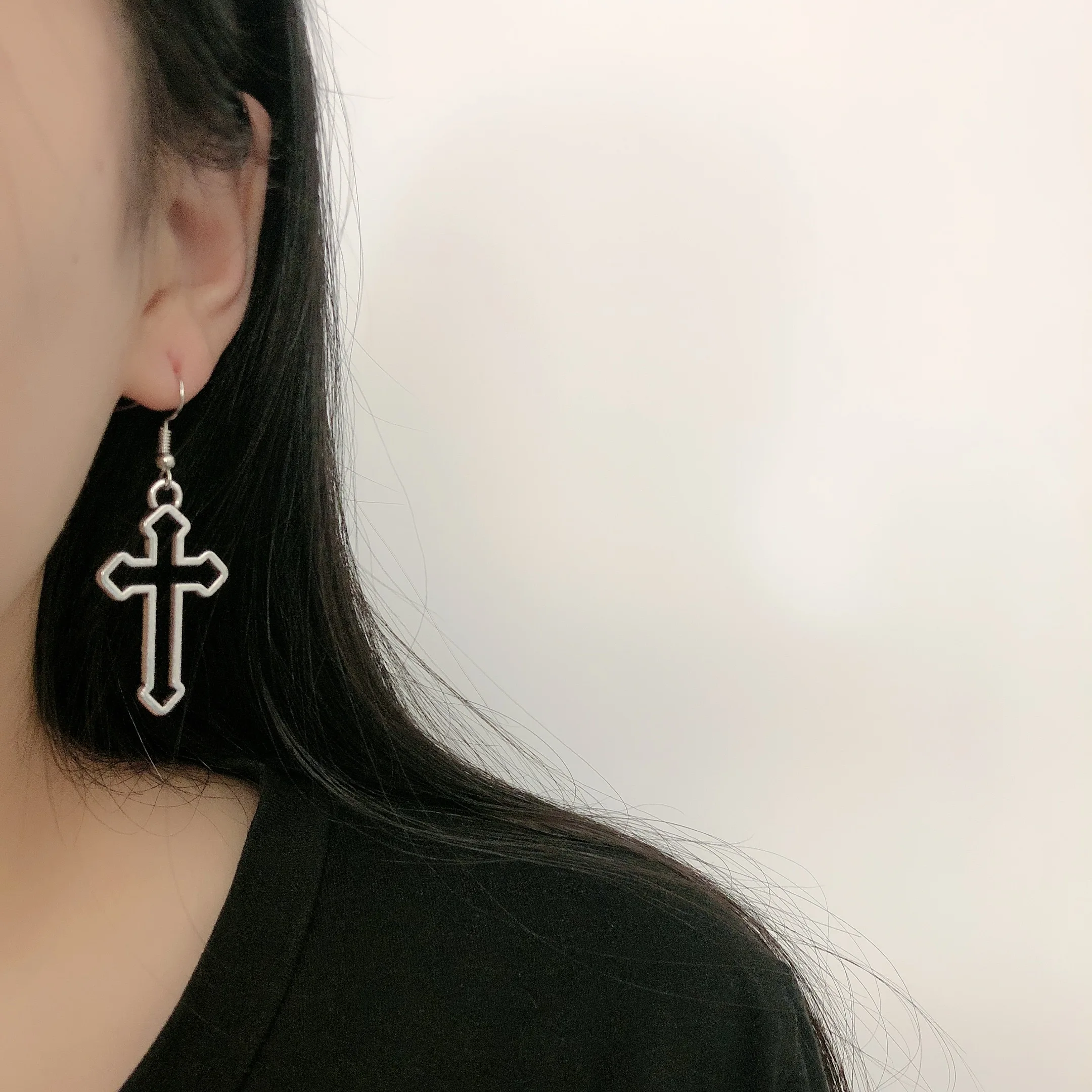 1PairVintageJesusReligiousCrossSeriesPunkPendantsEarringsFor