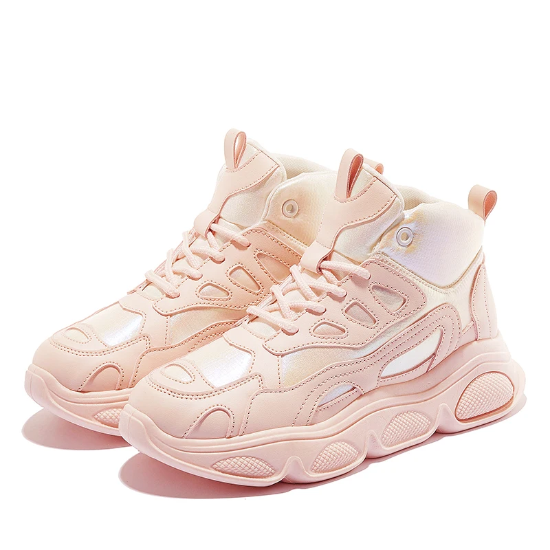 RUIFF/прогулочная Обувь На Шнуровке; прогулочная обувь; женские уличные дышащие кроссовки с высоким берцем; женская обувь; Белая обувь