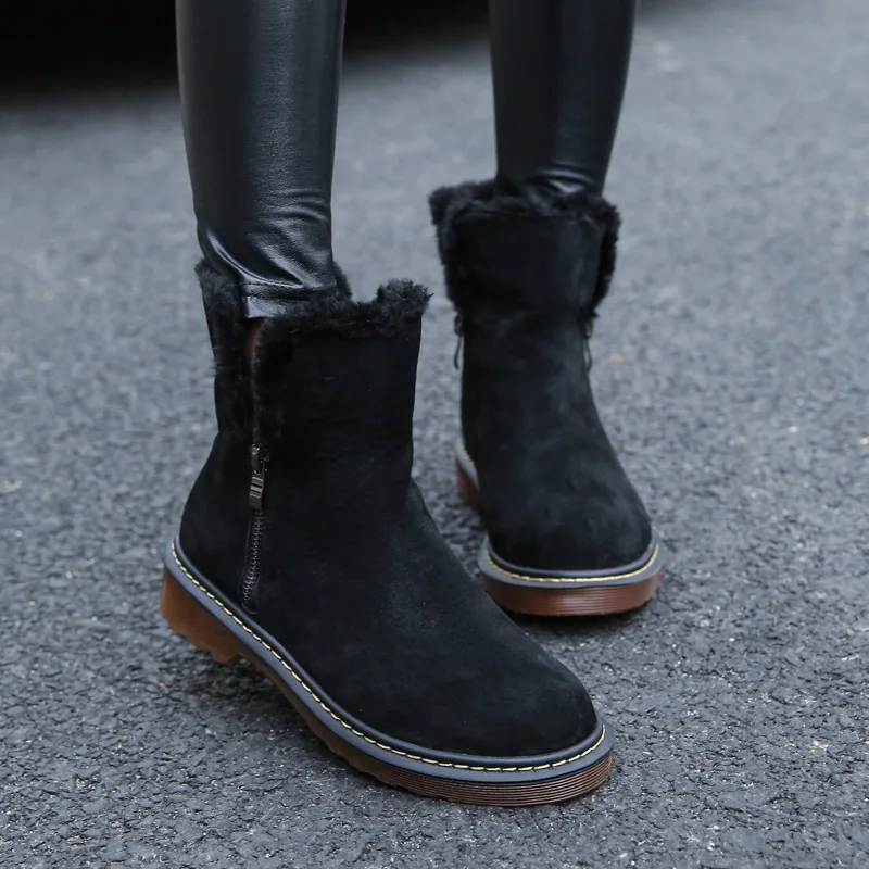 Женские замшевые ботильоны теплые ботинки из натуральной коровьей кожи на меху